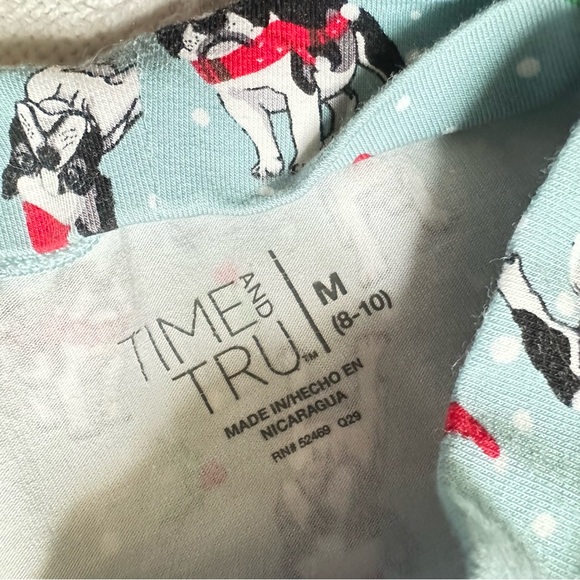 Time & Tru Turtleneck Size M Holiday Christmas French Bull Dogs With Santa Hats - Picture 5 of 6